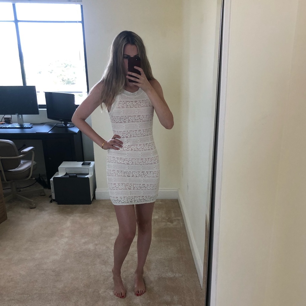 White Lace Kimchi Blue Mini Dress 🌸